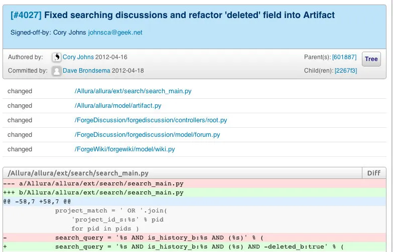Allura Link commits to tickets and other artifacts
