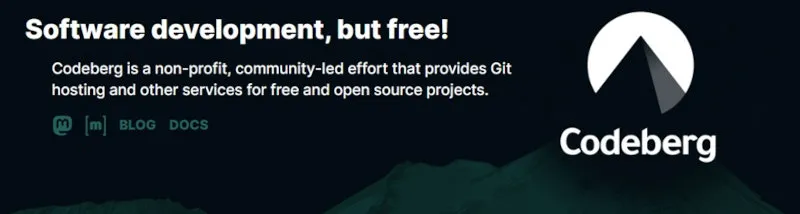 Codeberg homepage — the community-owned Git forge