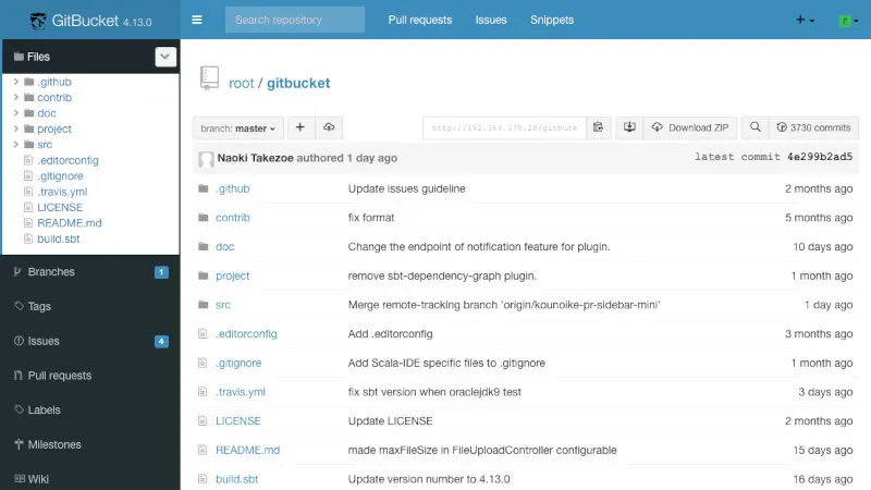 GitBucket User Interface