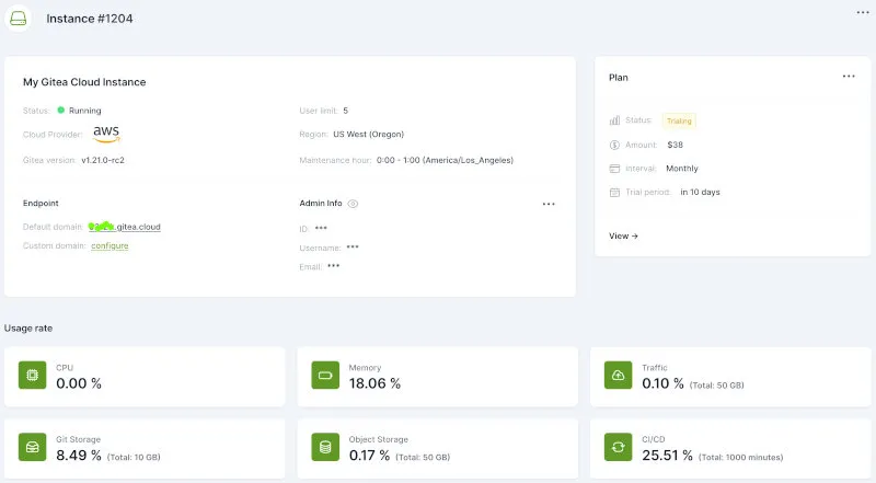 Gitea Cloud Screenshot
