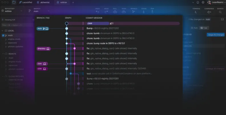 GitKraken Commit Screen