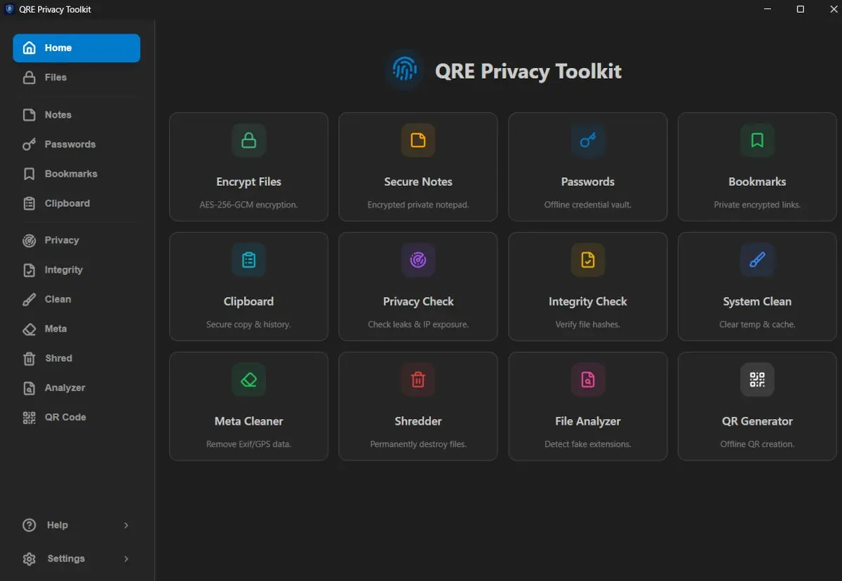 Screenshot of the Project QRE: Quantum-Resistant Encryption project