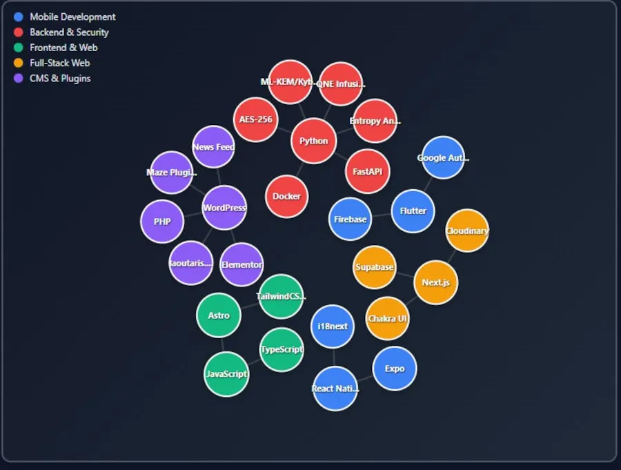 Visualization of my skills cloud